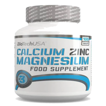 Фото Комплекс мінералів Calcium Zinc Magnesium, 100 таб. Biotech USA