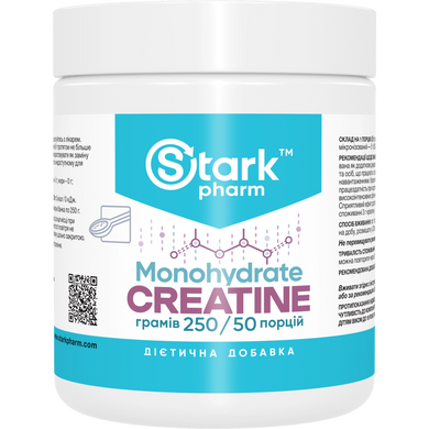 Фото Stark Creatine Monohydrate Powder, 250 g, 500 g, 1000 g, Stark Pharm, (Креатин моногідрат Старк Фарм)